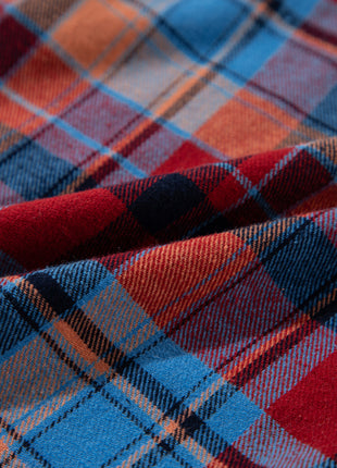 Women's Red Plaid Print Loose Vintage Shirt