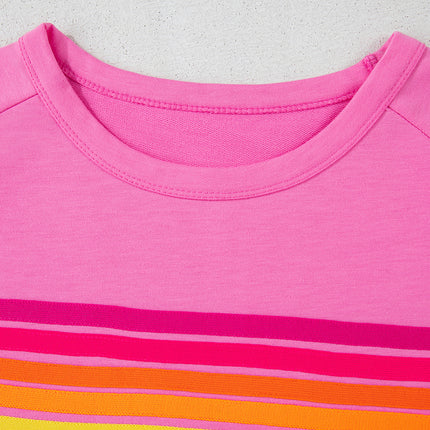Bonbon Striped Patch Front Casual Tee