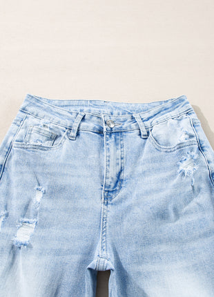 Beau Blue Light Wash Distressed Straight Jeans