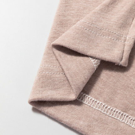 Khaki Colorblock Long Sleeve Crew Neck Top