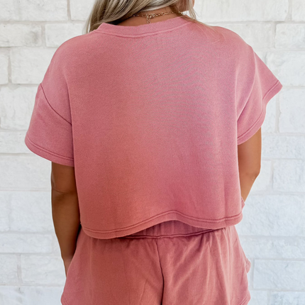 Blossom 2pcs Cropped Tee and Ruffle High Waist Skort Set