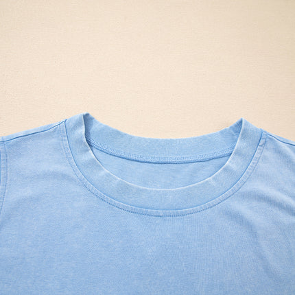 Myosotis 2 Pieces Mineral Wash Cotton Tank Top Lined Split Skirt Set