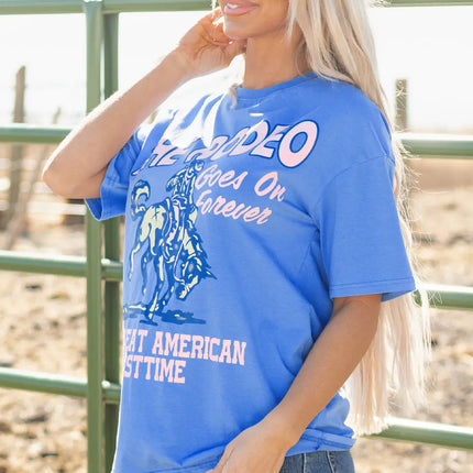 Sky Blue Rodeo Forever Western Graphic Tee Dear-Lover Dropshipping