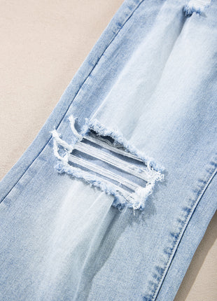 Beau Blue Light Wash Distressed Straight Jeans
