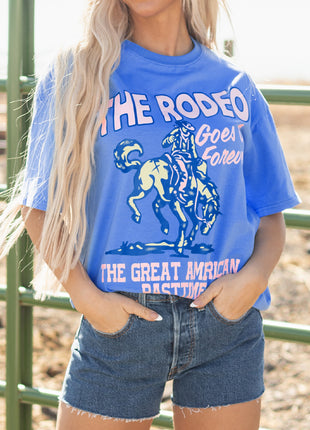 Sky Blue Rodeo Forever Western Graphic Tee