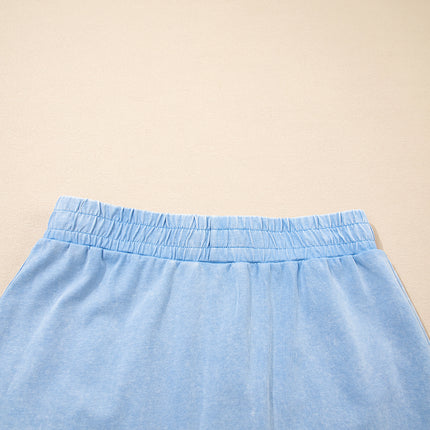 Myosotis 2 Pieces Mineral Wash Cotton Tank Top Lined Split Skirt Set