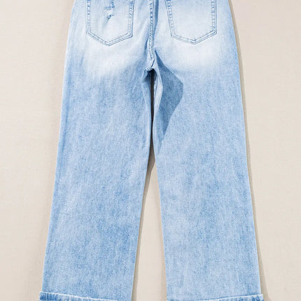 Beau Blue Light Wash Distressed Straight Jeans Dear-Lover Dropshipping