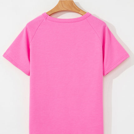 Bonbon Striped Patch Front Casual Tee