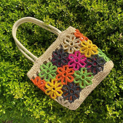 Floral Tote Bag - Handcrafted Power Blooms - Quality Wave