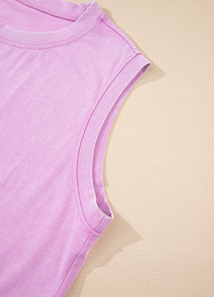 Phalaenopsis 2 Pieces Mineral Wash Cotton Tank Top Lined Split Skirt Set