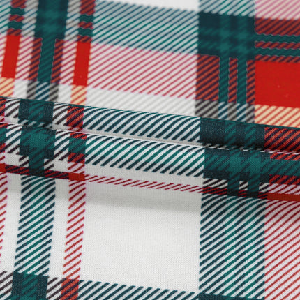 Red Christmas Plaid Print Two Piece Long Sleeve Pajamas Set