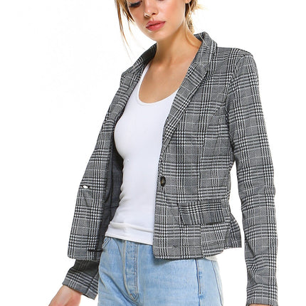 Classic Plaid Fitted Blazer