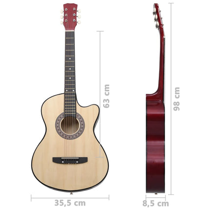 vidaXL Guitar Beginner Cutaway Guitar Acoustic Guitar with 6 Strings Basswood VidaXL