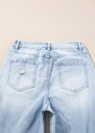 Beau Blue Light Wash Distressed Straight Jeans