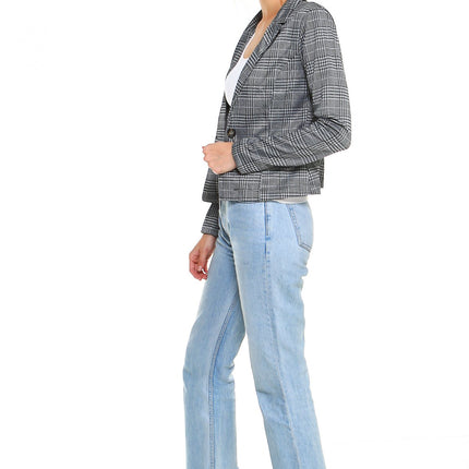 Classic Plaid Fitted Blazer