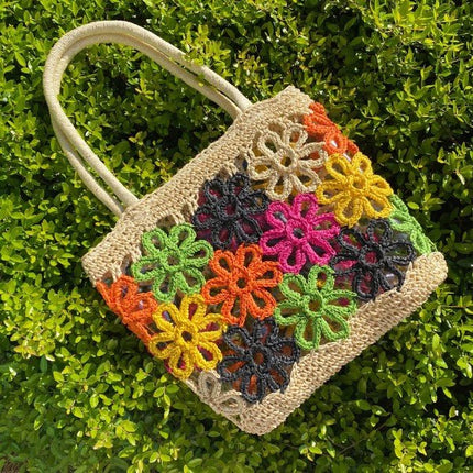 Floral Tote Bag - Handcrafted Power Blooms - Quality Wave