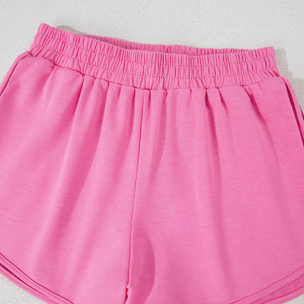 Bonbon Color Block Stripes Elastic High Waist Active Shorts
