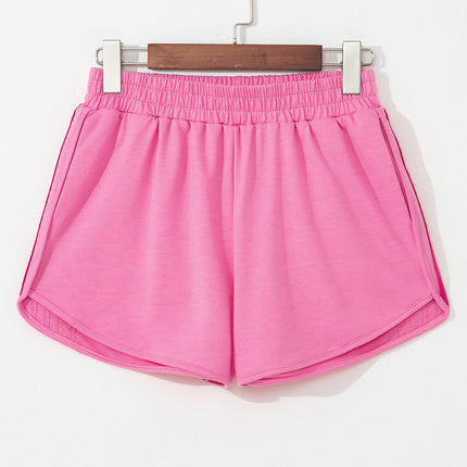 Bonbon Color Block Stripes Elastic High Waist Active Shorts