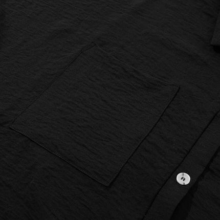 Black Romper Half Button Loose Collared