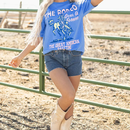 Sky Blue Rodeo Forever Western Graphic Tee Dear-Lover Dropshipping