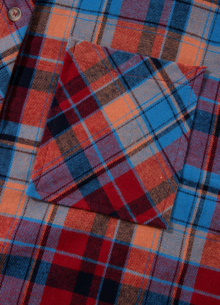 Women's Red Plaid Print Loose Vintage Shirt