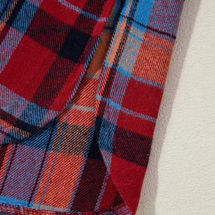 Women's Red Plaid Print Loose Vintage Shirt Dear-Lover Dropshipping