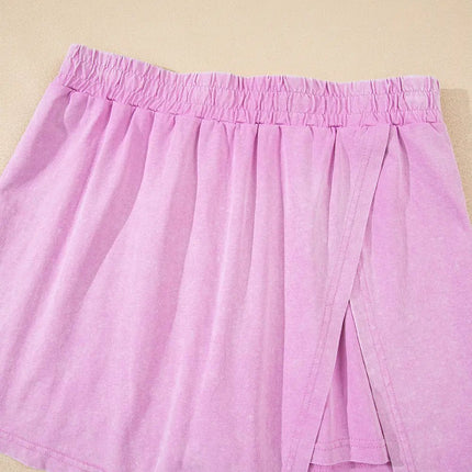 Phalaenopsis 2 Pieces Mineral Wash Cotton Tank Top Lined Split Skirt Set Dear-Lover Dropshipping