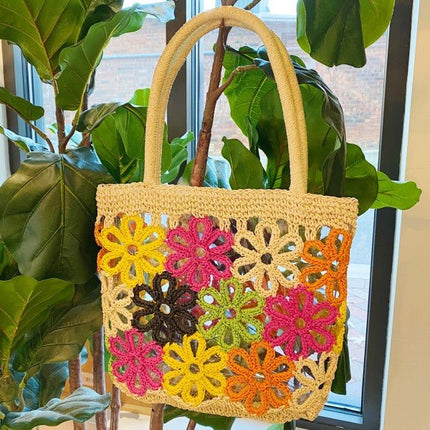 Floral Tote Bag - Handcrafted Power Blooms - Quality Wave