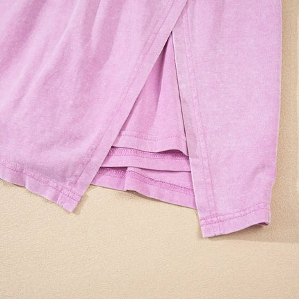 Phalaenopsis 2 Pieces Mineral Wash Cotton Tank Top Lined Split Skirt Set Dear-Lover Dropshipping